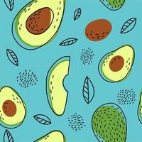 Avocado Doodle Pattern vector