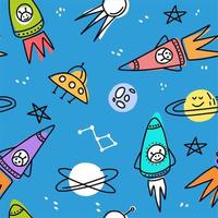 Children's pattern with funny rockets vector