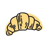 A hand-drawn croissant, doodle vector