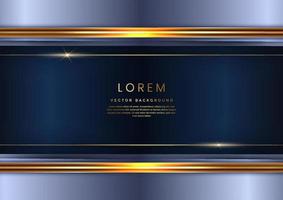 Abstract 3d template horizontal soft purple with gold lines on dark blue background. Luxury concept with copy space for text. vector