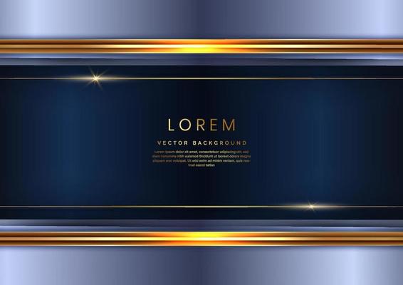 Abstract 3d template horizontal soft purple with gold lines on dark blue background. Luxury concept with copy space for text.