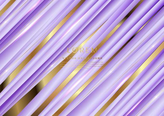 Luxury Elegant light purple diagonal stripes pattern with diagonal gold stripes lines.
