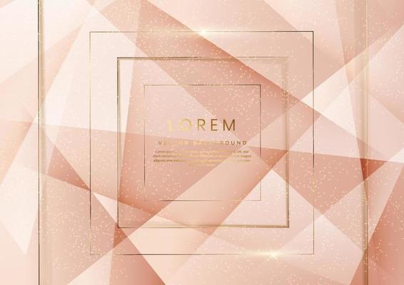 Luxury abstrct 3d template design with golden square lines sparkle on white soft brown background.