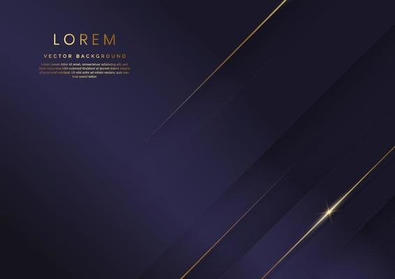 Abstract luxury purple elegant geometric diagonal overlay layer background with golden lines.