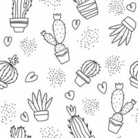 Children's pattern with funny cacti vector