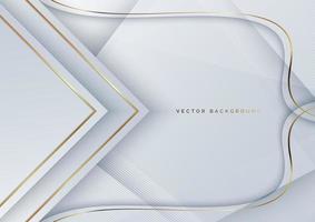 Abstract elegant template white triangle with golden lines on white background with copy space for text. Luxury concept. vector