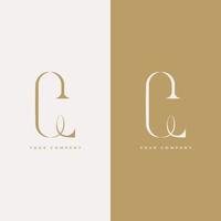 luxury elegant letter c e beauty logo design vector