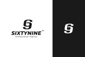 69 or sixty nine, number logo design vector