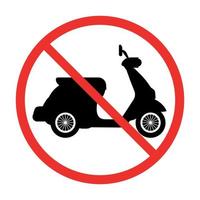 Sign prohibited from driving a motorcycle in a red crossed out circle vector