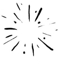 Starburst, sunburst  hand drawn. Design Element Fireworks Black Rays. Comic explosion effect. Radiating, radial lines. vector