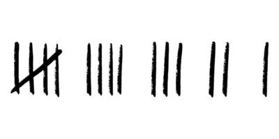 doodle Count bar. Count the days counted in slashes on the walls of a deserted island or prison. vector illustration.