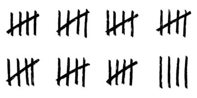 doodle Count bar. Count the days counted in slashes on the walls of a deserted island or prison. vector illustration.