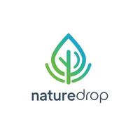 Natural Drops Logo Vector. Logo Modern Minimalist Line Art Business Template. vector