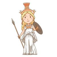 personaje de dibujos animados de la diosa atenea.