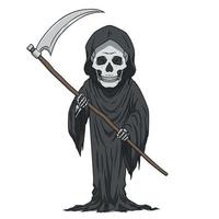 Cartoon character of grim reaper. vector