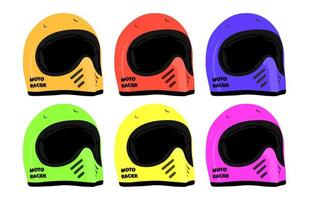 Retro Motorcycle Helmet Color... vector