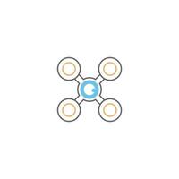 Drone icon logo design illustration vector