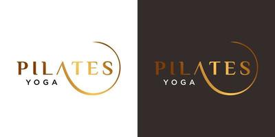 un simple logotipo de pilates en un lujoso color dorado. vector