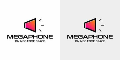 Megaphone pink logo design with gold color. vector