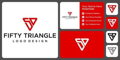 Number 50 monogram sport logo design with business card template. vector