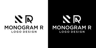 Two letter R monogram logo design with light and dark background. vector