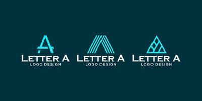 Triple letter A monogram logo design on a dark background. vector