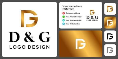 Letter D G monogram fashion logo design with business card template. vector