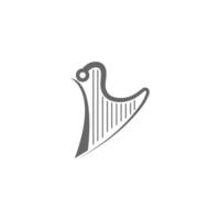 Harp musical instrument icon illustration vector