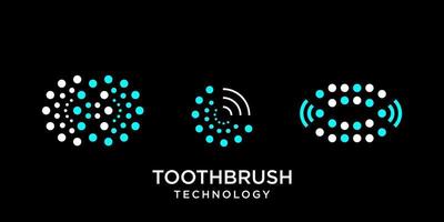 Simple technology toothbrush logo design on a dark background. vector