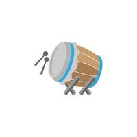 Drum flat design icon illustration template vector