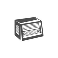 plantilla de ilustración de diseño plano de icono de radio vector