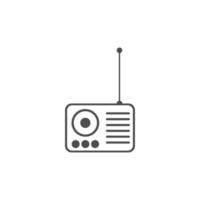 plantilla de ilustración de diseño plano de icono de radio vector