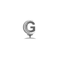 Letter G and golf ball icon logo design vector