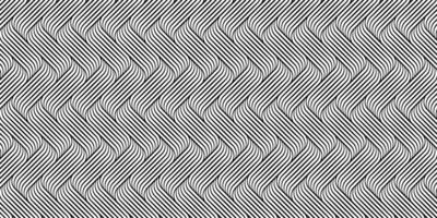 Linear Waves Pattern. Modern banner stylish texture. Geometric striped ornament. Monochrome linear waves. Weaving fabric. Abstract wavy background vector
