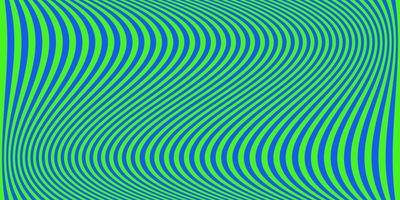 Green and blue wavy stripes banner. Psychedelic Colorful lines. Abstract pattern. Texture with wavy stripy curves. Optical art background. Fashion design, Vector illustration hypnotic template