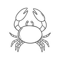 Hand drawn crab doodle. Underwater animal in sketch style.  Vector illustration isolated on white background.