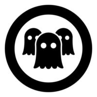 Spirits Ghosts icon in circle round black color vector illustration image solid outline style