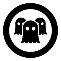 Spirits Ghosts icon in circle round black color vector illustration image solid outline style