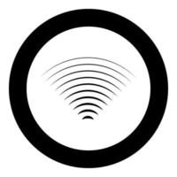 Radio wave wireless icon in circle round black color vector illustration image solid outline style