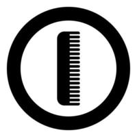 Comb icon in circle round black color vector illustration image solid outline style