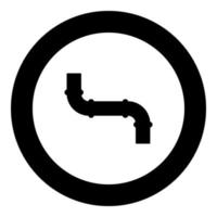 Pipe icon in circle round black color vector illustration image solid outline style