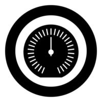 Speedometer odometer speed counter meter icon in circle round black color vector illustration image solid outline style