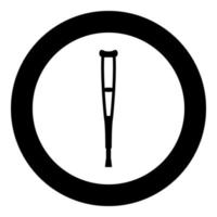 Crutch icon in circle round black color vector illustration image solid outline style