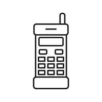 teléfono antiguo, teléfono satelital, vector de icono de walkie talkie