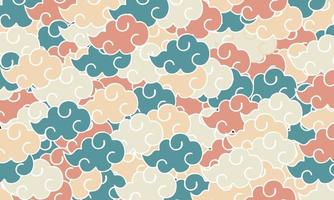 Abstract seamless Japanese cloud pattern with soft pastel color. Traditional pastel color pattern. Great for print, fashion, clothing, fabric, pillow, bed sheet design and more. vector