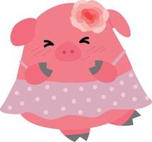 Cute lovely pretty pig vector