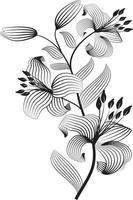 flores abstractas, decoración de arte lineal para papel tapiz y diseño de arte mural. Uso para corte por láser. objeto de dibujo de contorno moderno vector