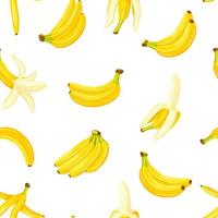 Seamless pattern with a set of bananas vector