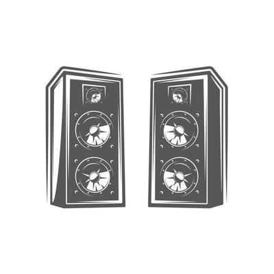 Studio speakers isolated on a white background