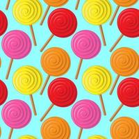 Seamless vector pattern with tasty, sweet Lolipop